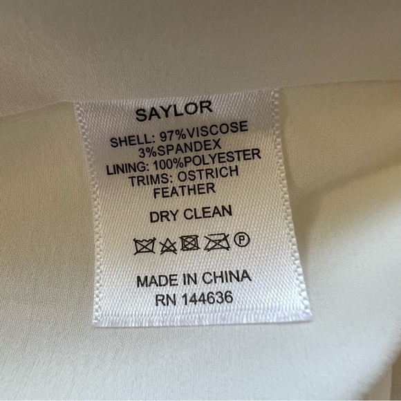 Saylor White Caylin Feather trim midi Dress 13640 - Picture 15 of 15